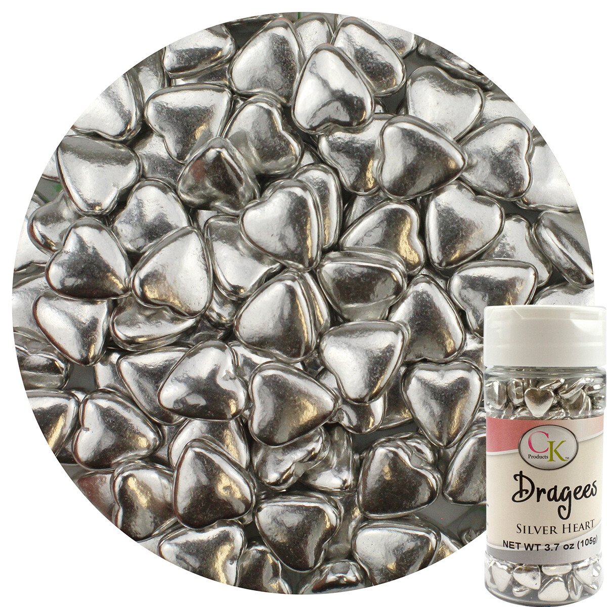 Silver Heart Dragee