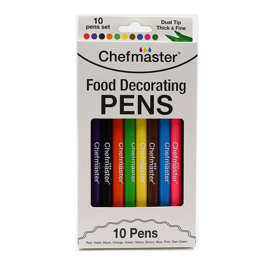 Chefmaster Food Decorating Pens 10 Color Variety Set