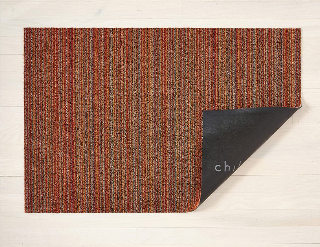 Chilewich Skinny Stripe Shag Doormat 18×28 Orange Store The Plant