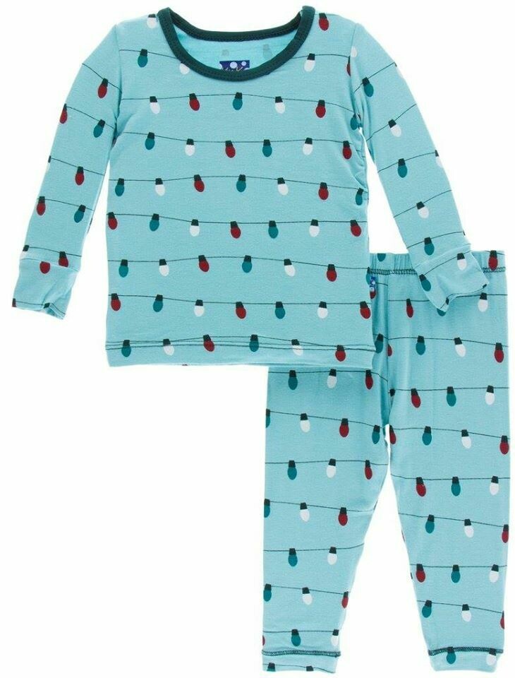 Kickee Pants L/S Pajamas GlacierHolidayLights 1218M
