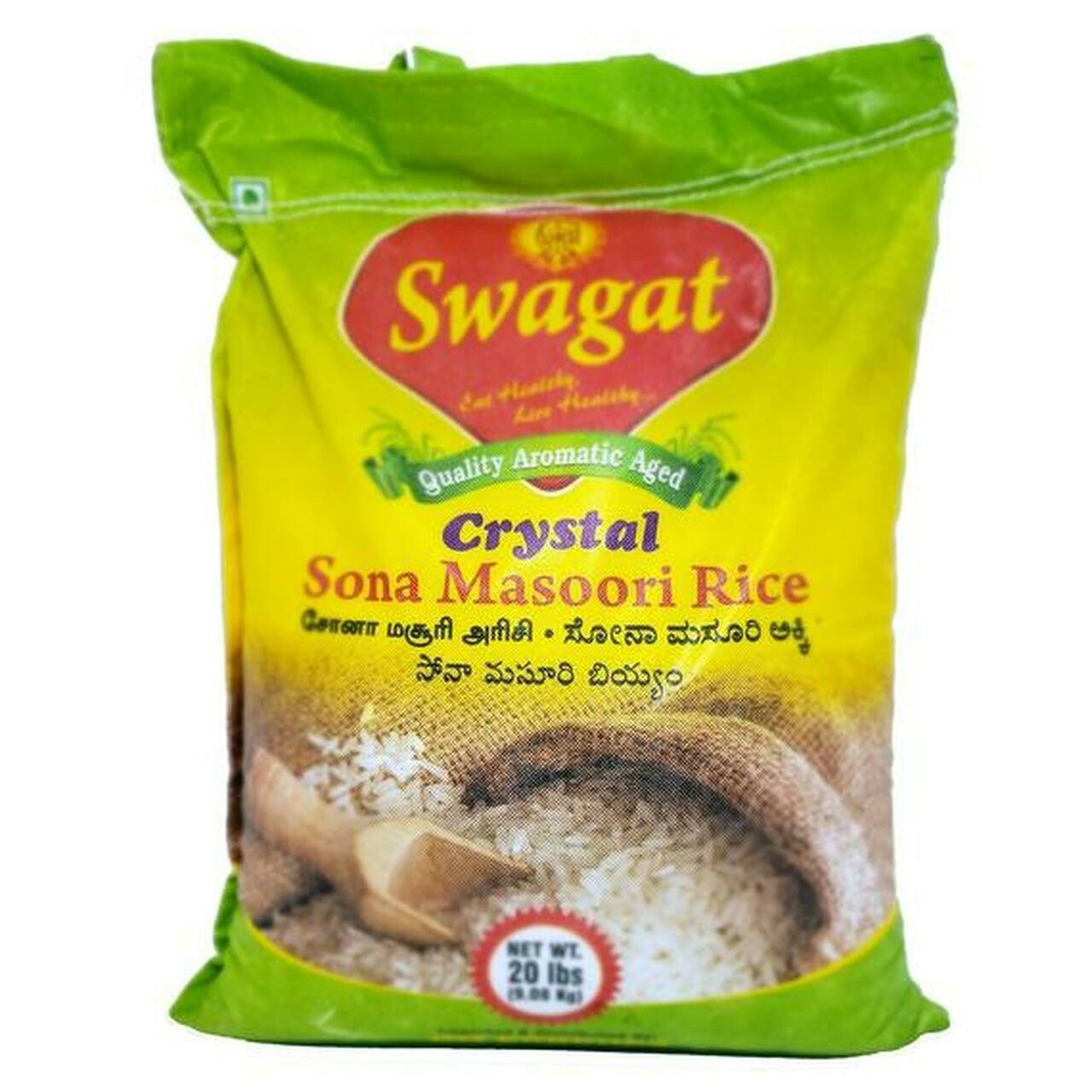 Swagat Crystal Sona Masoori Rice 20LB