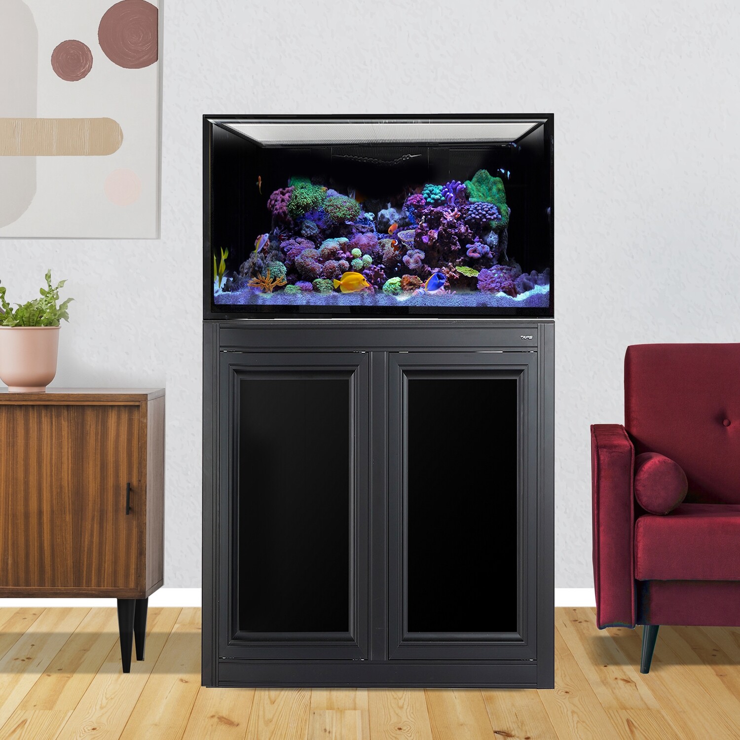 NUVO INT 75 Gallon Reef Ready Aquarium + Black APS Stand