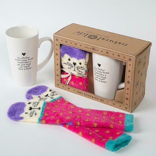 SALE NL Cat Cozy Mug & Socks Gift Set org. 26