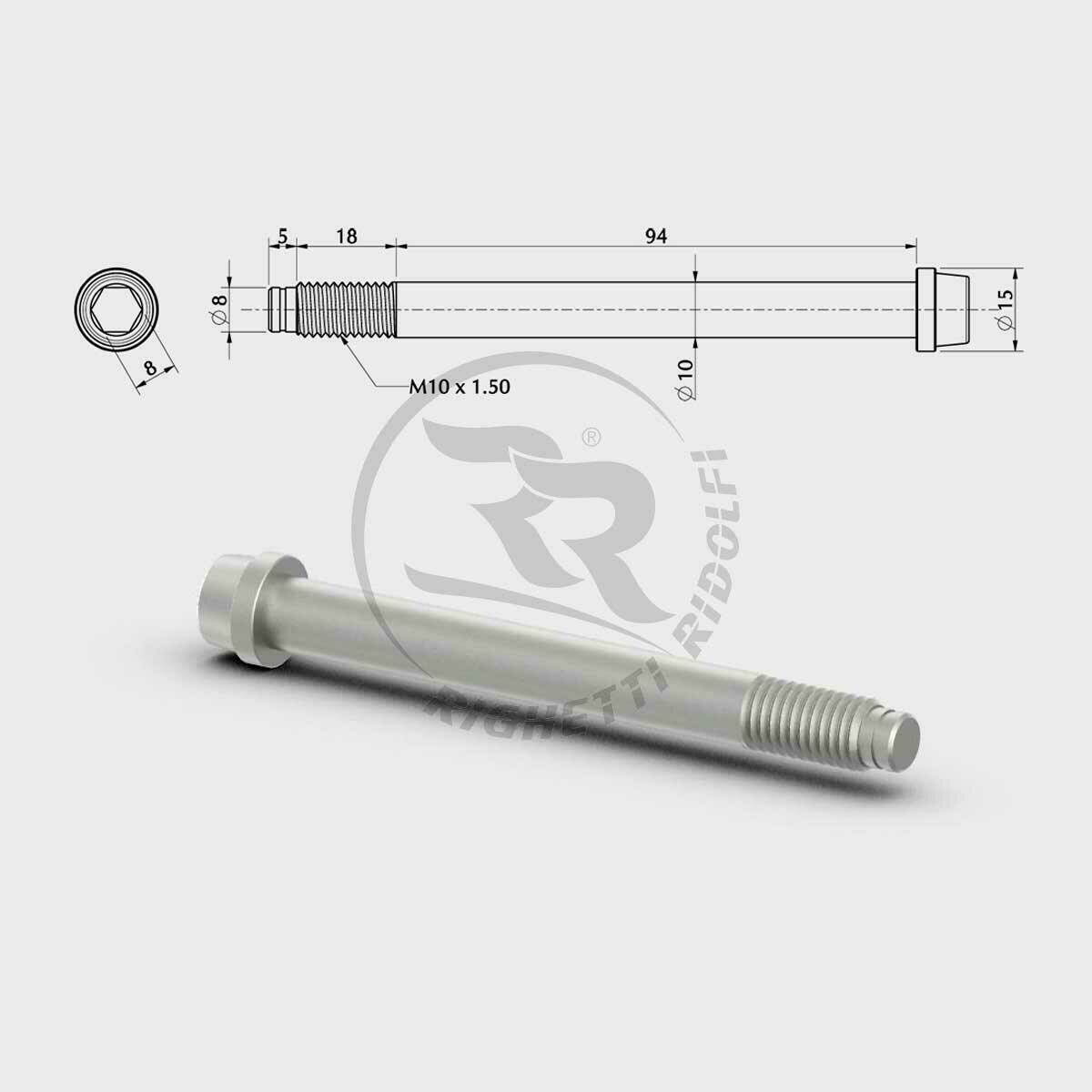 Kingpin Bolt M10 D.10mm L.94+18mm