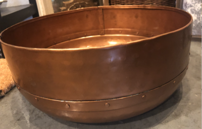 13" Round Decorative Hammered Aluminum Bowls