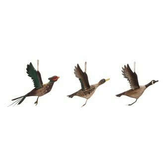 Pine wood with metal wings ornament, 3 styles