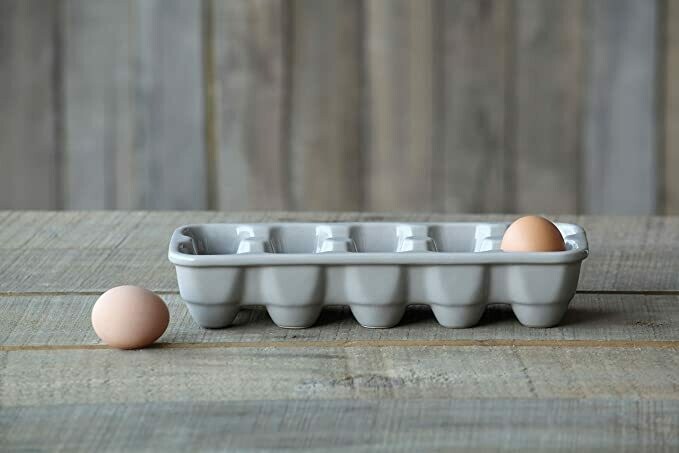 Grey Stoneware Egg Holder
