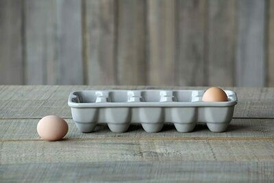 Grey Stoneware Egg Holder