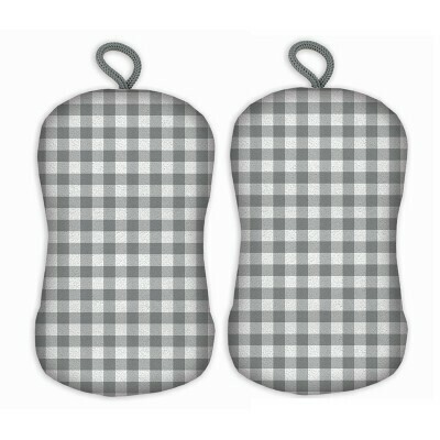 6" Scrub Sponge- Gingham Gray 