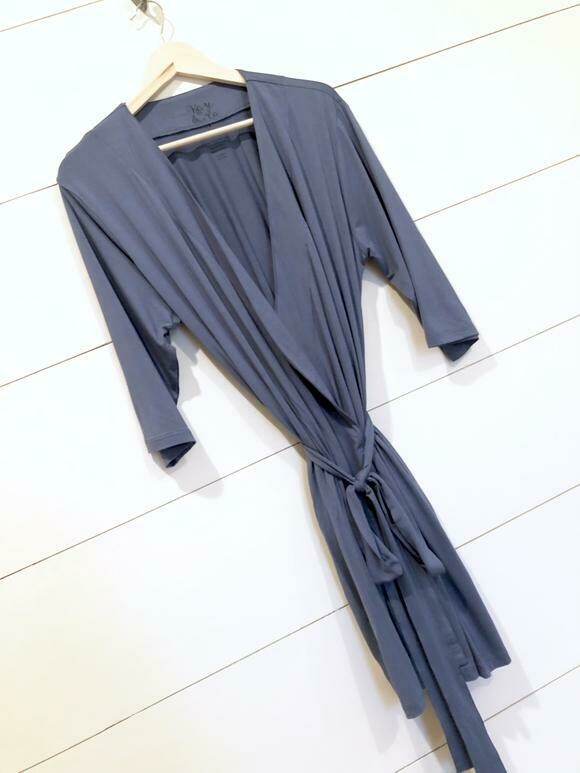 L/XL Womens Robe-Stone Blue