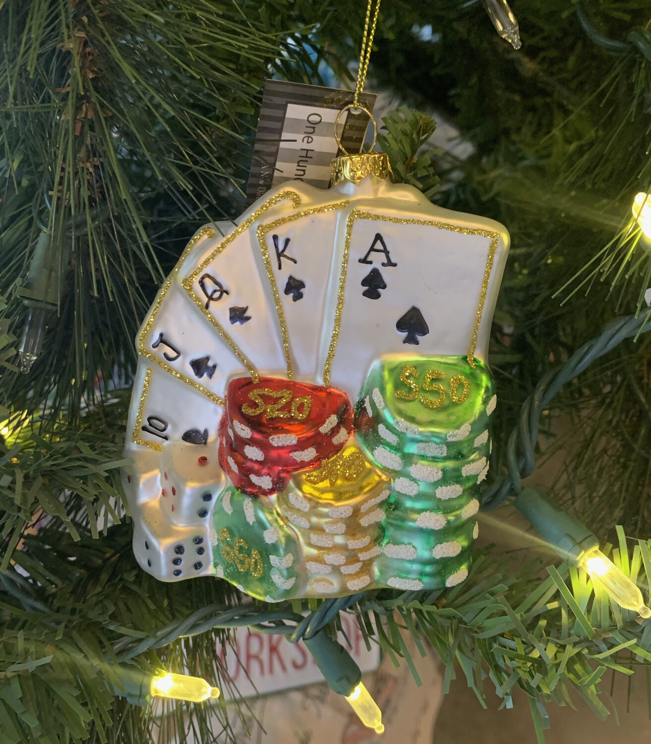 Gambling Glass Ornament 