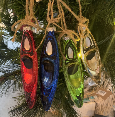 Kayak Glass Ornament 