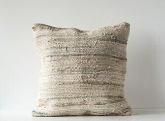 Cotton and Canvas Chindi Pillow 
