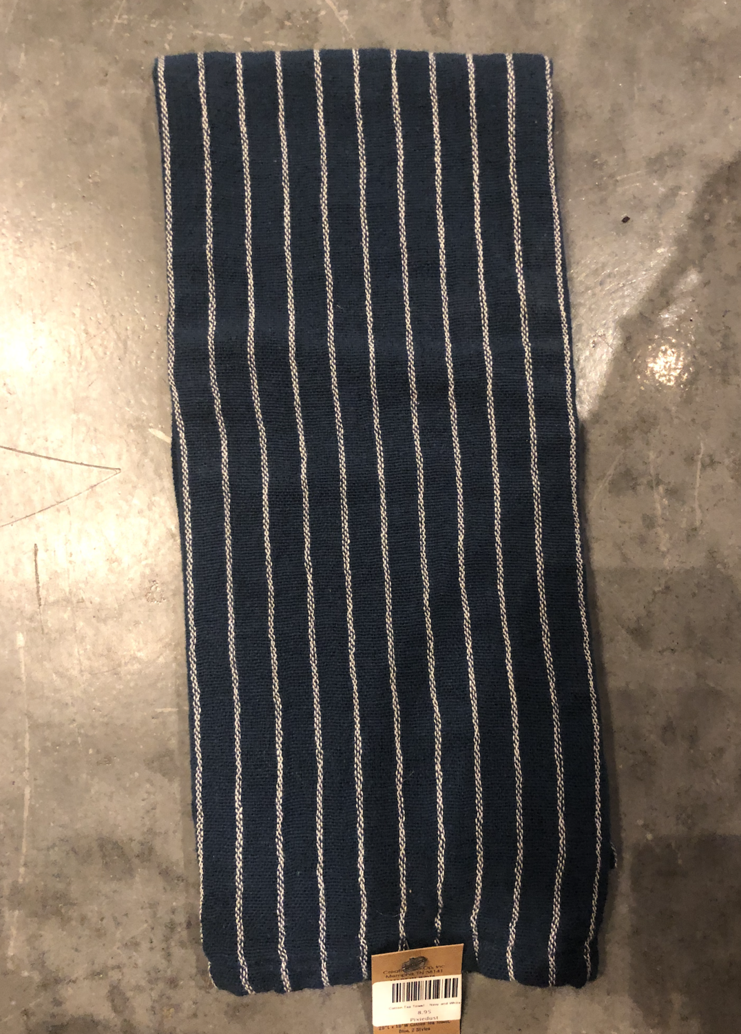 Cotton Tea Towel - Navy and White