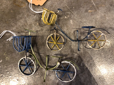Tin Wire Miniature Bicycle Ornament