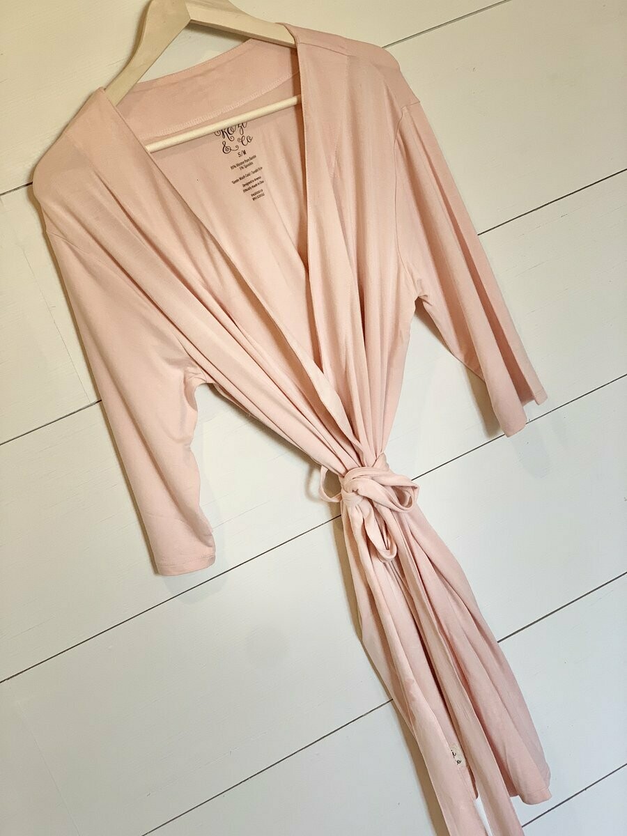 L/XL Womens Robe- Peony Pink 