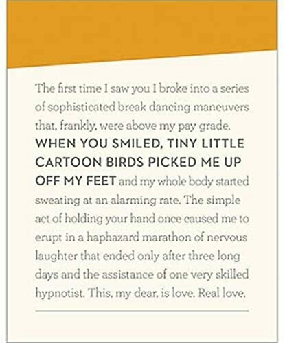 Card-when you smiled, tiny little cartoon birds picked me up off my feet