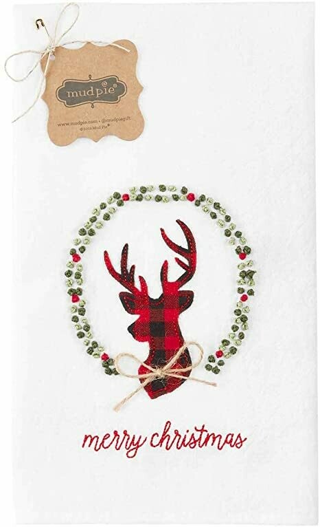 Merry Deer French Knot Towel 
