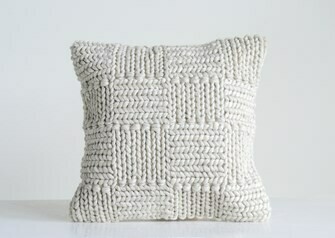Cream Knit Wool Pillow 