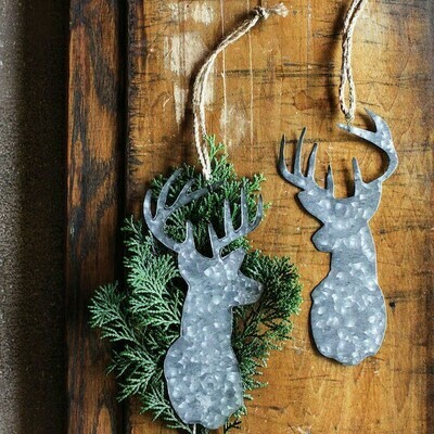 Tin Deer Head Ornament
