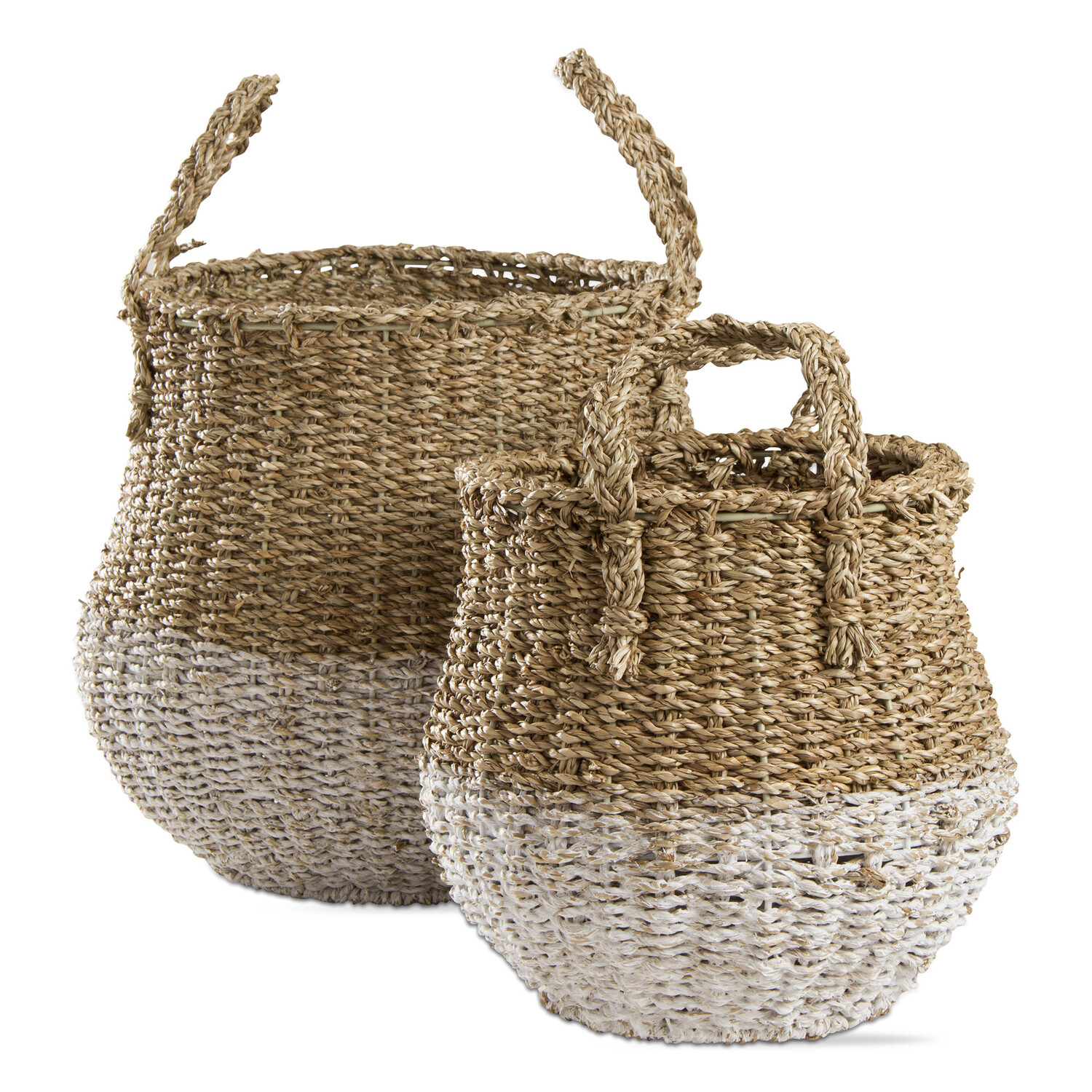 Small Two Tone Seagrass Basket