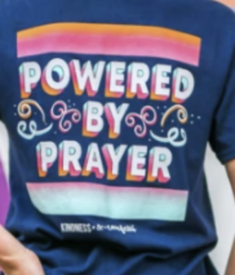 Powered by prayer t-shirt