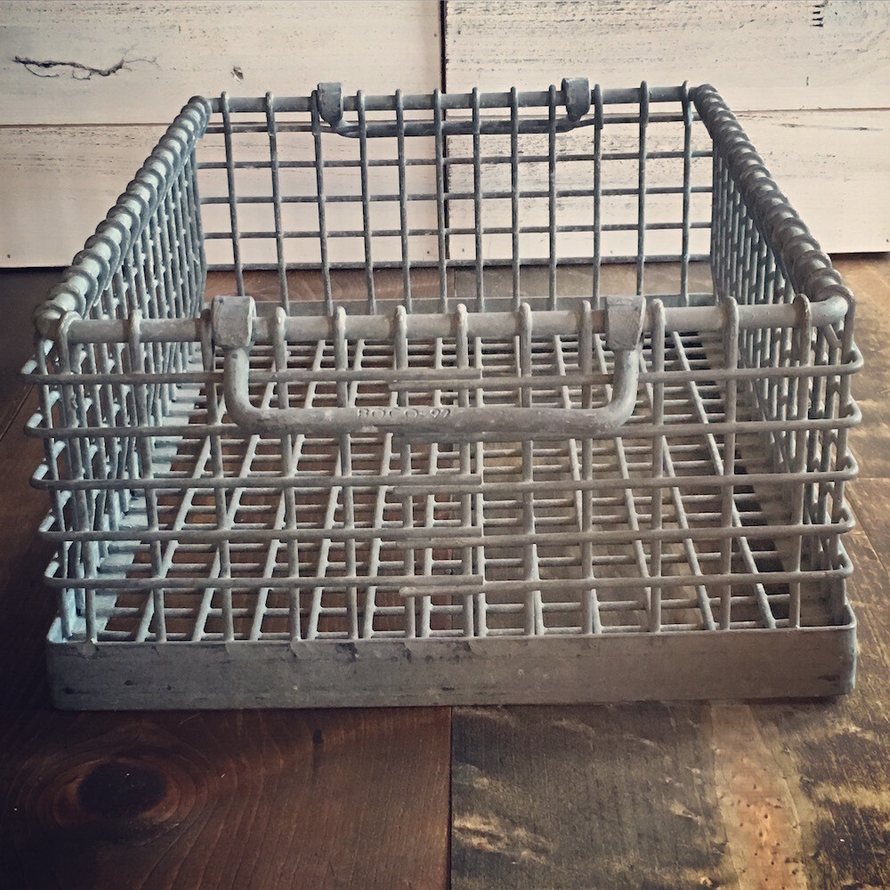 Vintage Iron Milk Crate