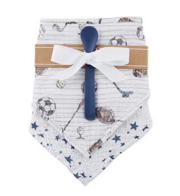 Sports bib and spoon set
