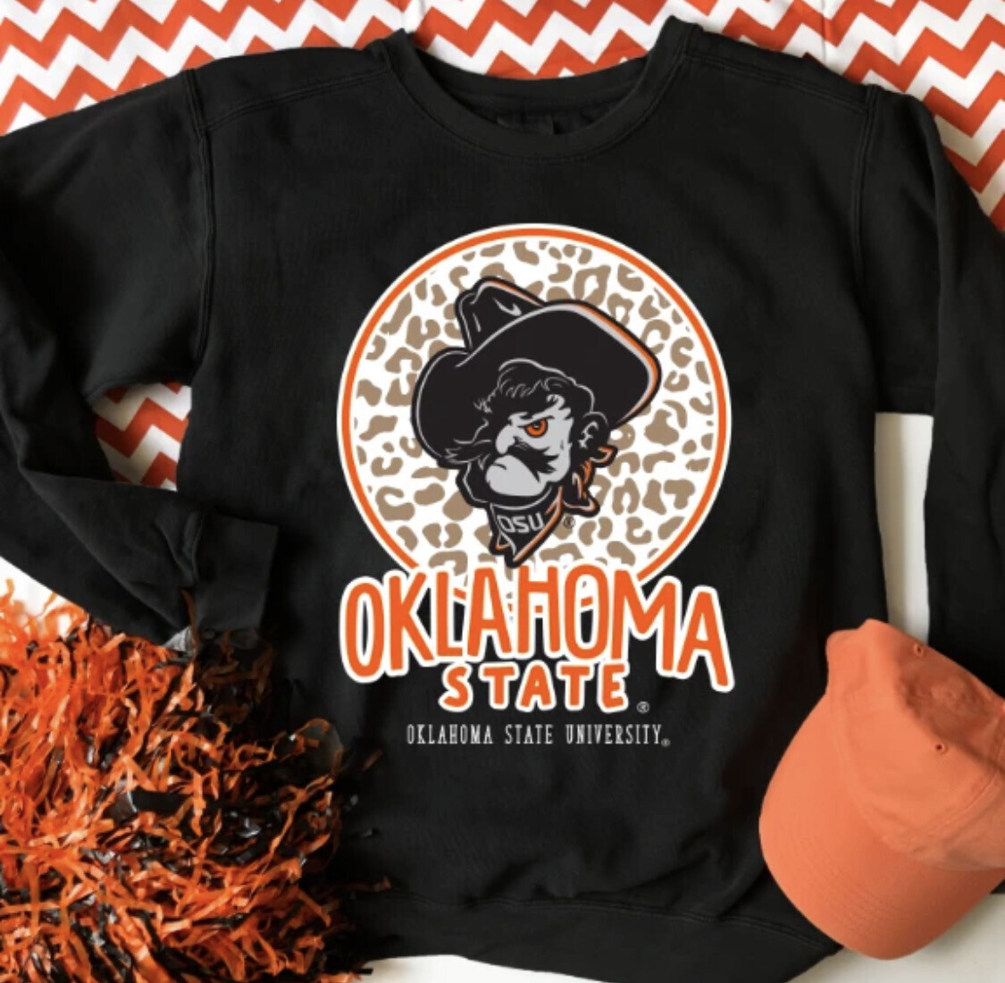 OK State Shimmer Circle Sweatshirt Small