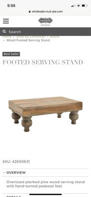 Wood Footed Serving Stand
