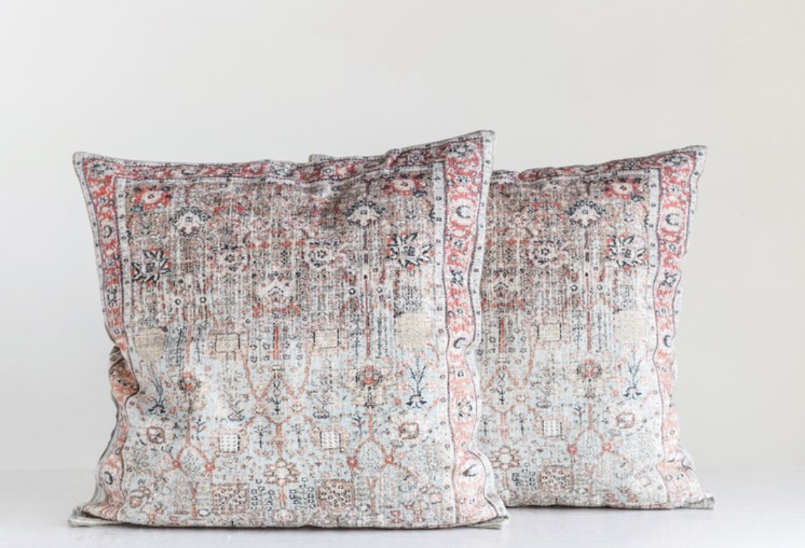 Multicolored Distressed Pillow 