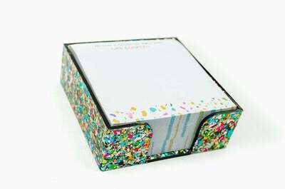 Confetti Acrylic Holder with Sticky Notes