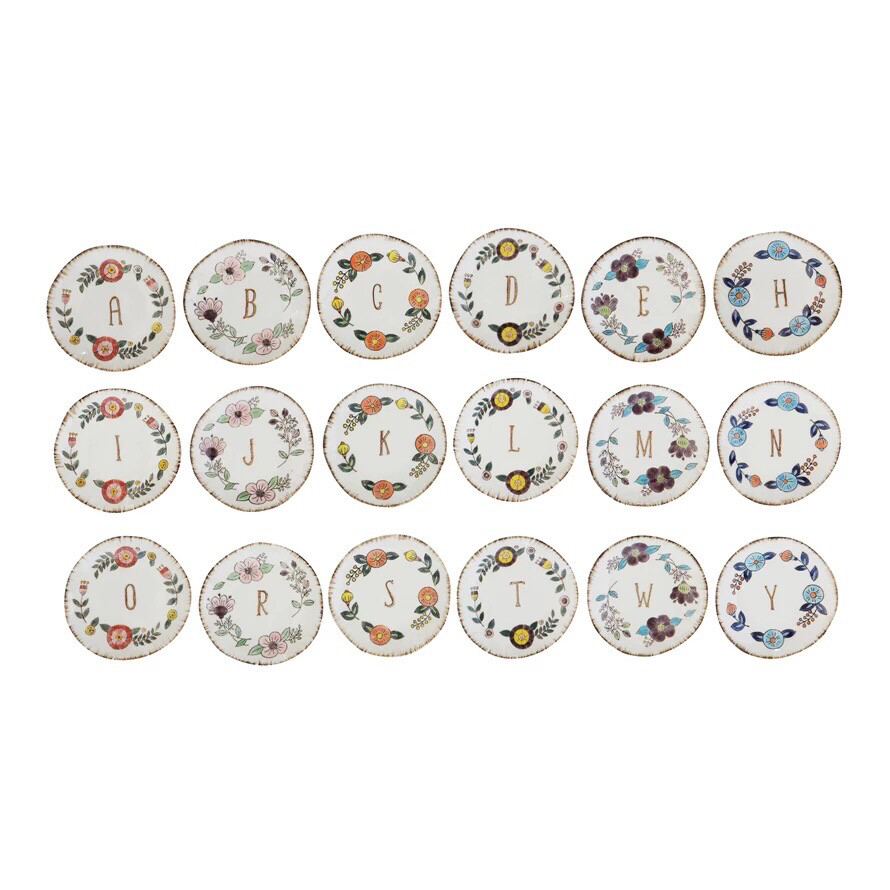 Initial Floral Trinket Trays