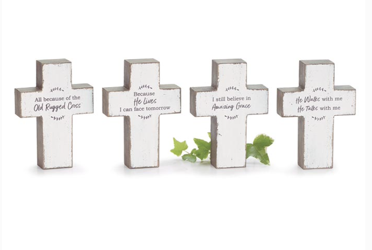Wooden White Religious Crosses