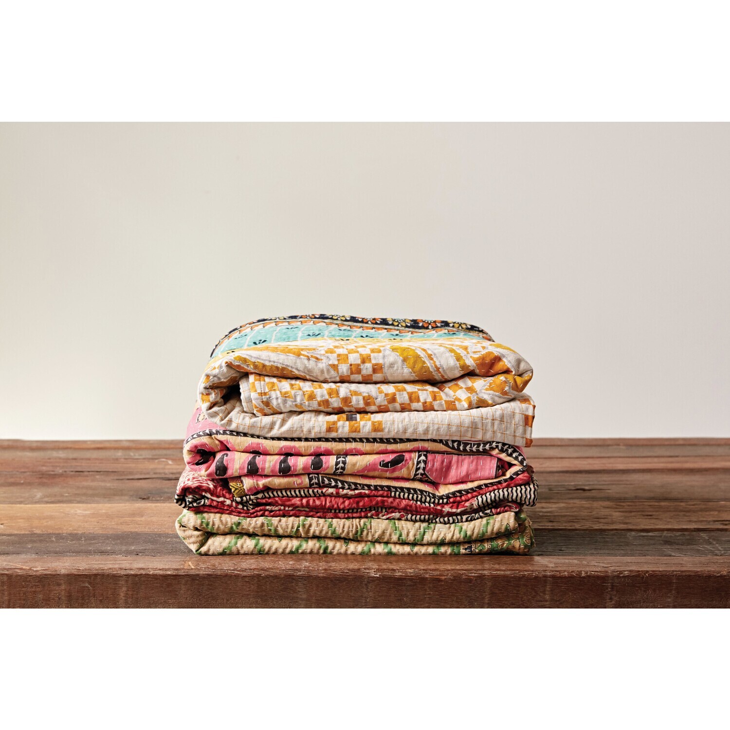 Cotton Vintage Kantha Quilt 4-Styles