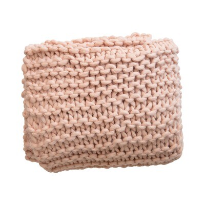 Pink Hand-knit Throw