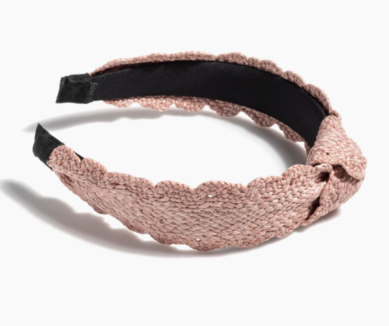 Knotted Pink Straw Headband