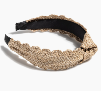 Knotted Tan Straw Headband