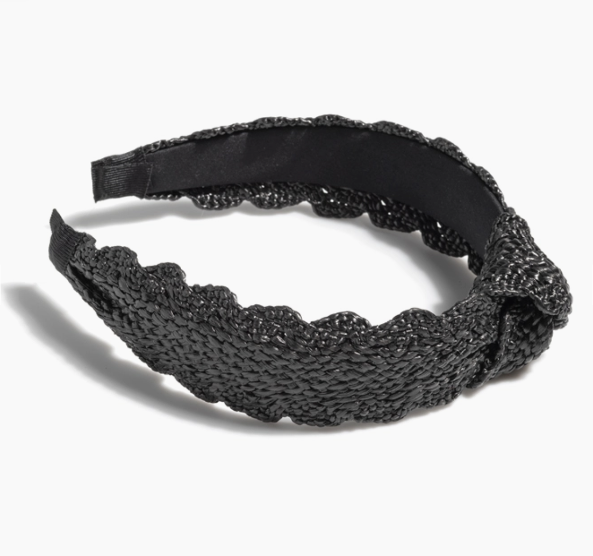 Knotted Black Straw Headband