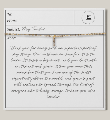 My Teacher Necklace 3 Diamonds