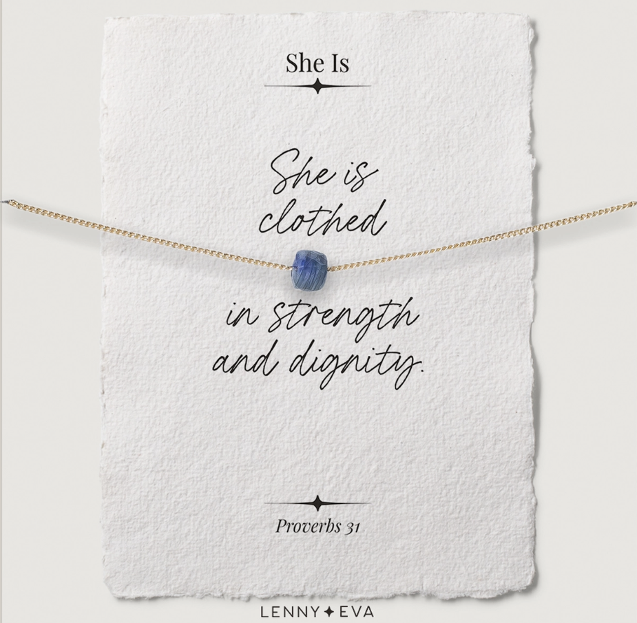 She is Necklace Charcoal Stone