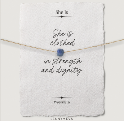 She is Necklace Charcoal Stone