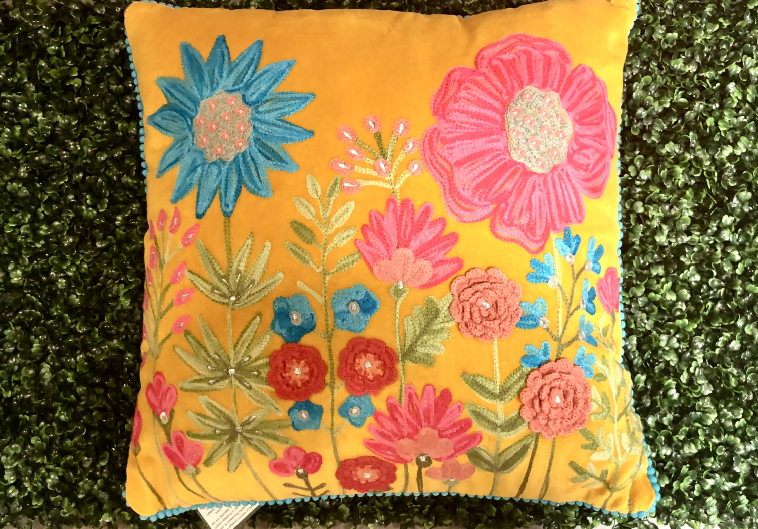 Mustard Floral Pillow
