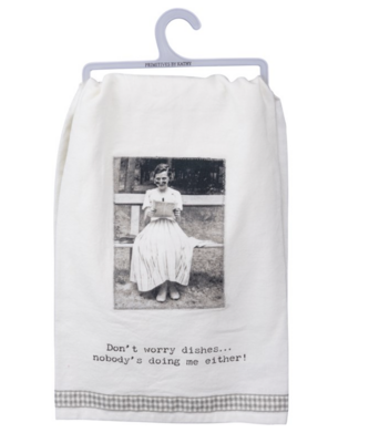 Don't Worry Dishes Tea Towel
