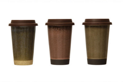 Stoneware Travel Mugs 3 Colors