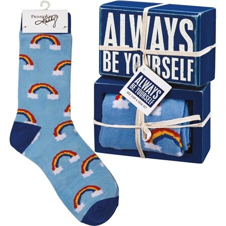 Always Be Yourself Socks and Sign