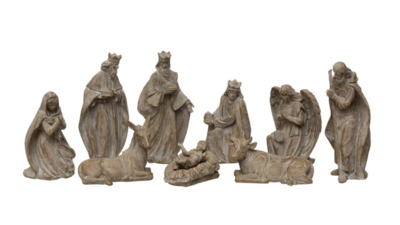 Large wood resin nativity scene