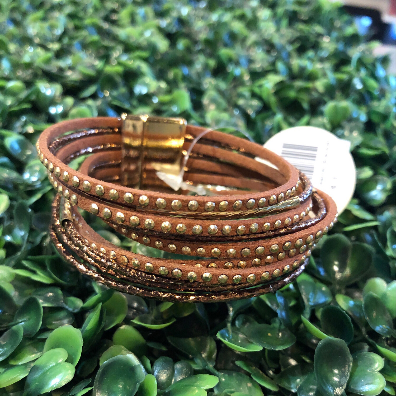 Gold and Leather Bracelet