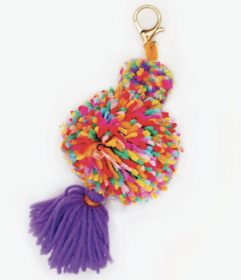 Multi Color Purple Tassel Keychain