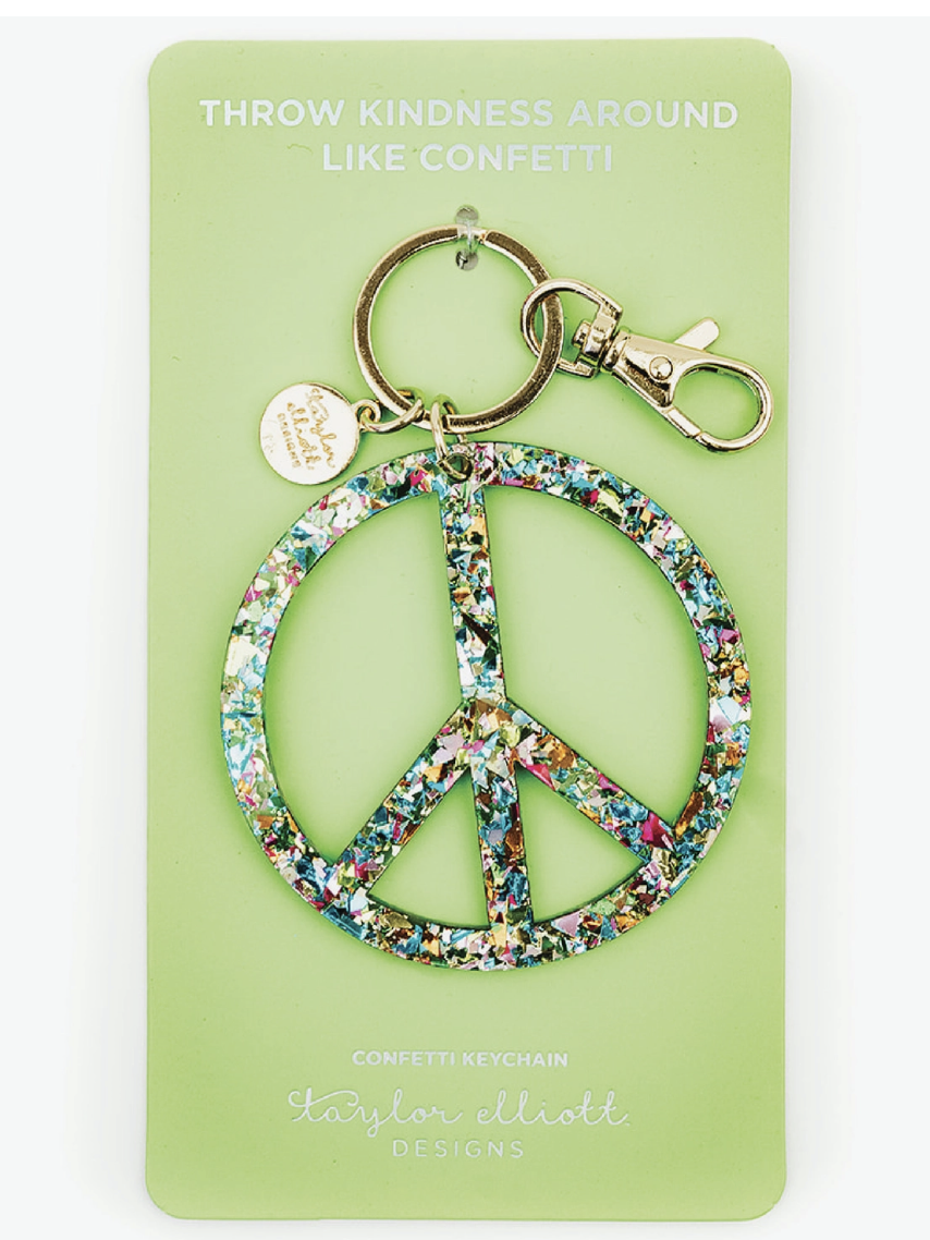 Multicolor Peace Sign Keychain